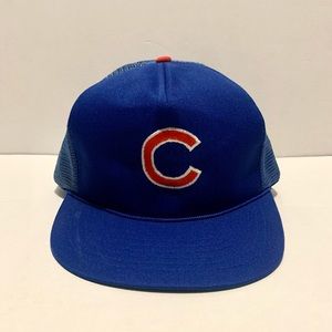 Vintage Chicago Cubs AJD Mesh Snapback MLB Trucker Hat